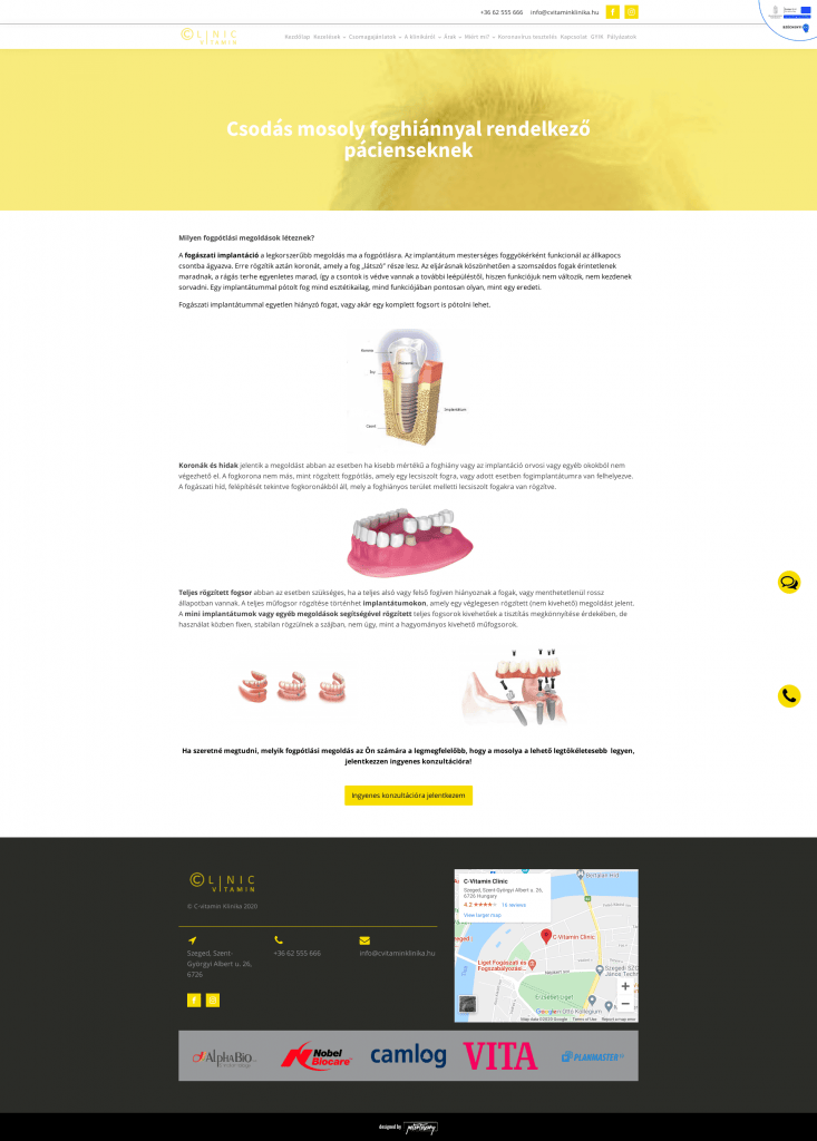 Vitamin C Clinic website development