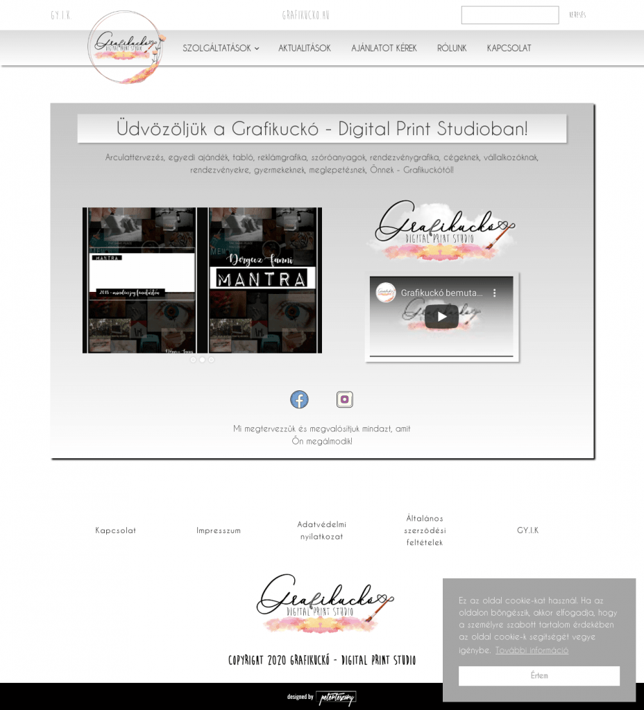 Grafikuckó website development