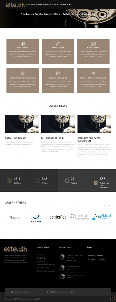 ELTE DH website development