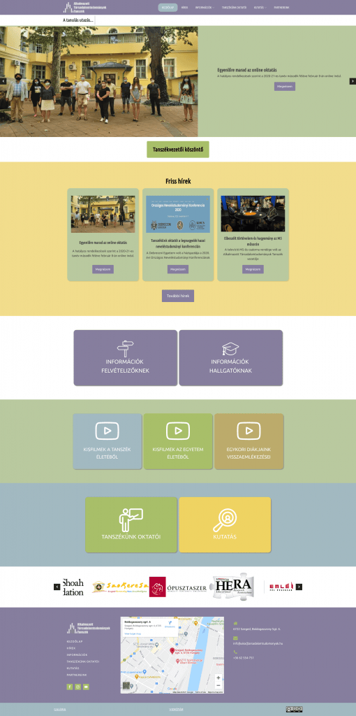 Applied Social Sciences Tanszekwebsite development