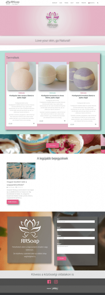 RR Soap webshop fejlesztés