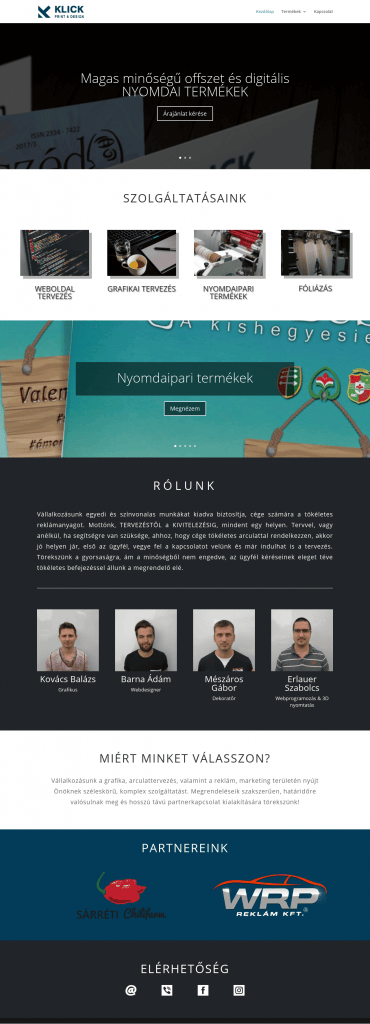 KlickPrint website development