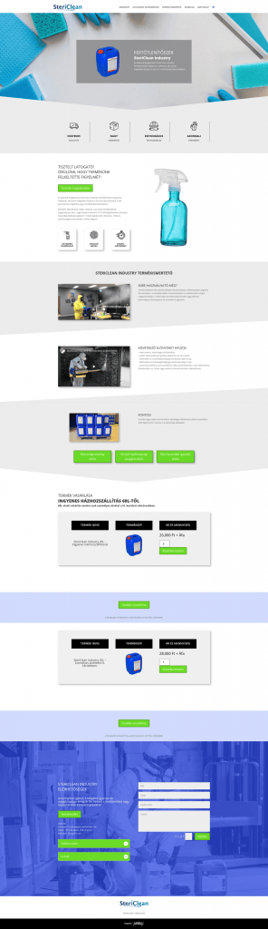 Stericlean webshop fejlesztés