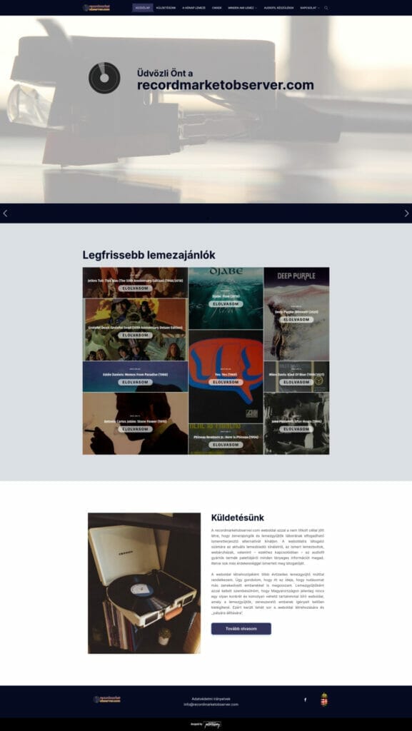 Recordmarketobserver.com website development