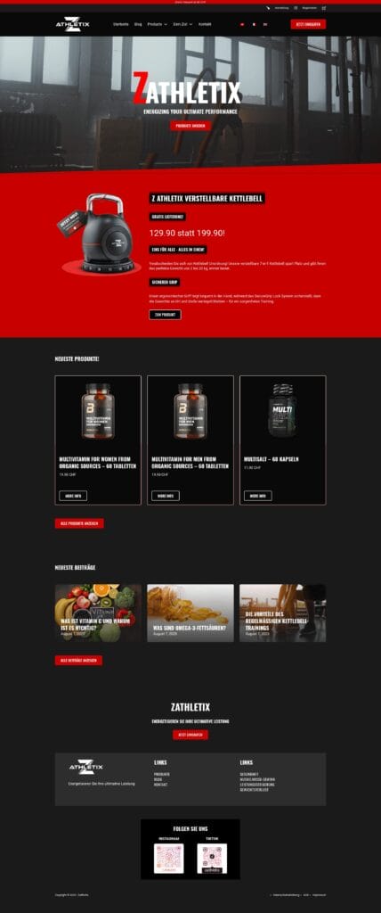 Development of Zathletix.ch webshop